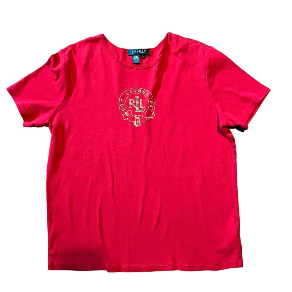 Vintage 90s red Ralph Lauren rhinestone top